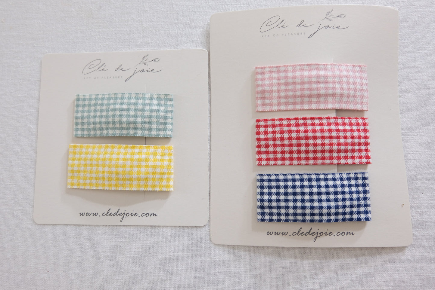 Small Gingham snap clip SET